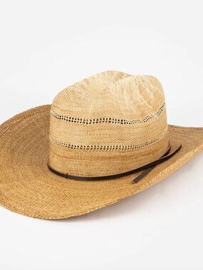 NWT Gigi Pip Davey Straw Cowboy Hat Size M/L 59S in color Washed Tan